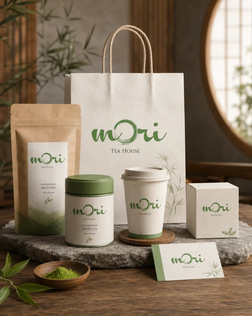 ผลงานออกแบบแบรนด์ MORI TEA HOUSE